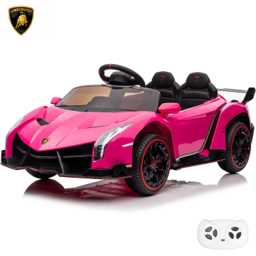 Auto elettrica per bambini Lamborghini Veneno rosa