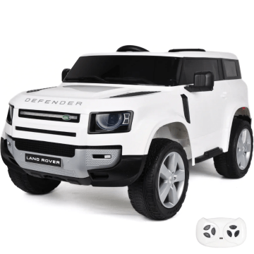 Auto elettrica per bambini Landrover Defender bianca